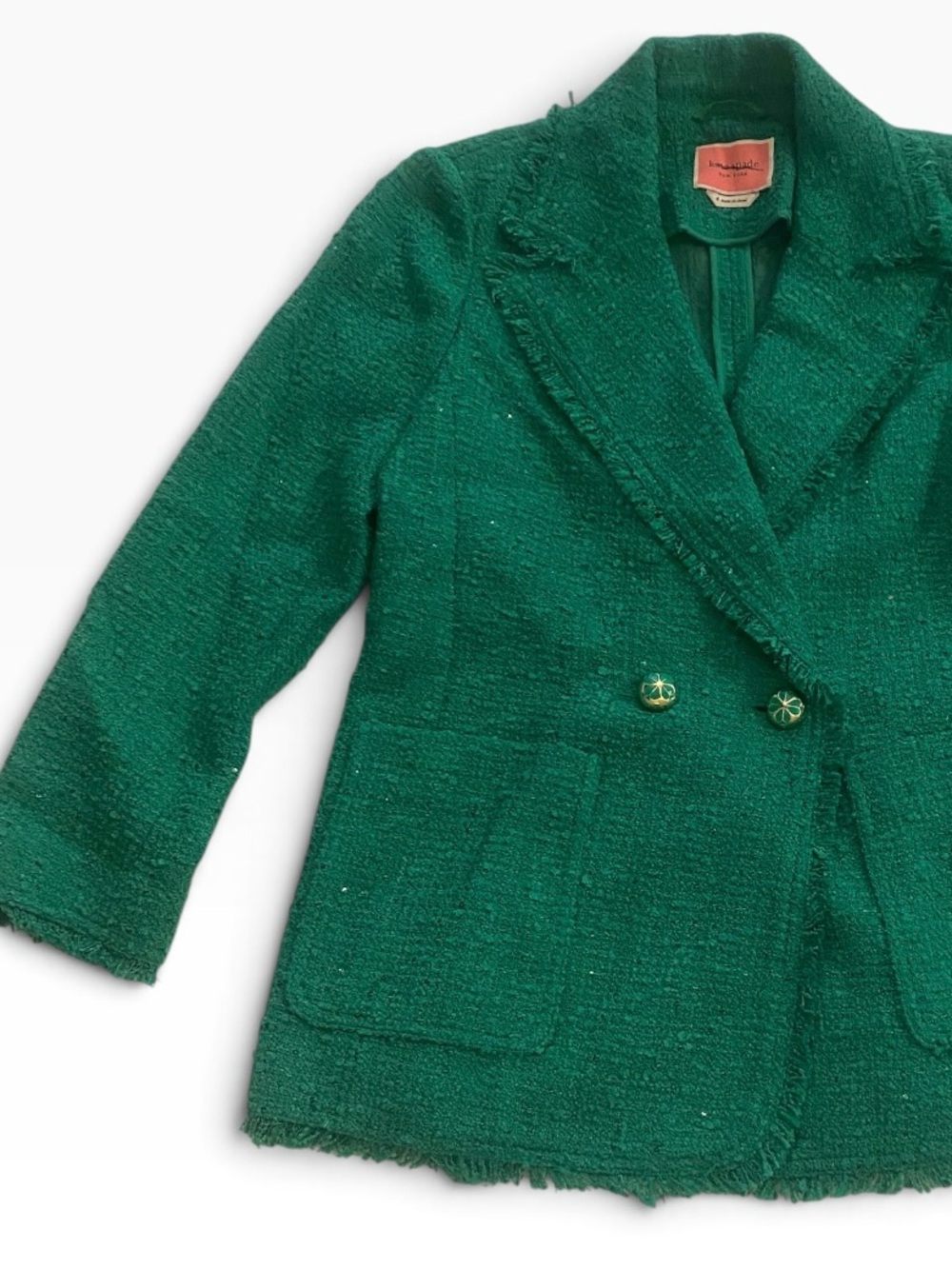 kate spade Women’s Green Tweed Blazer Shimmer New Without Tag size 4
